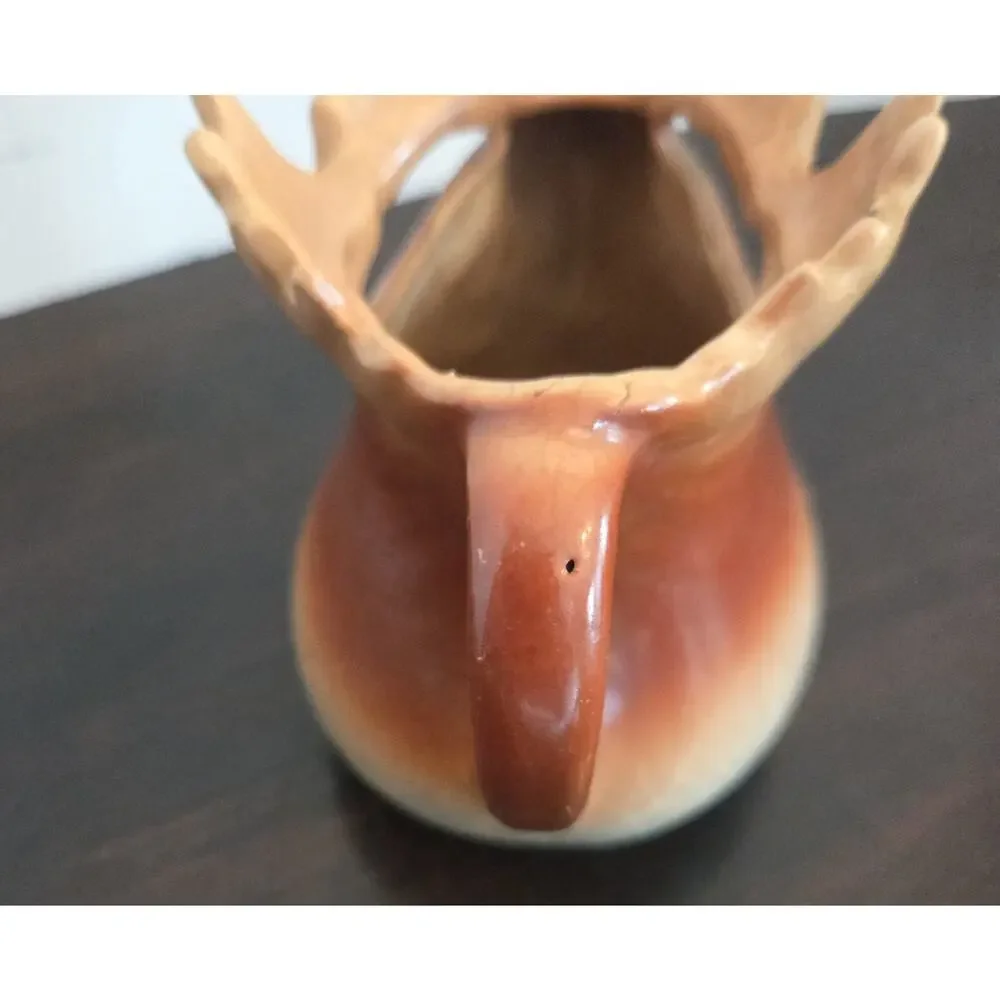 Vtg Austrian Figural Moose Elk Ceramic Creamer Pitcher 4